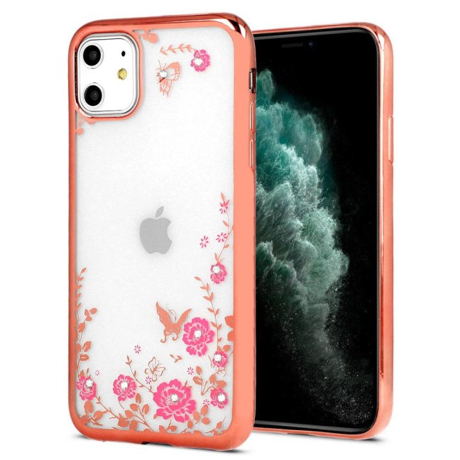 Back Case DIAMOND FLOWER - Sam A415 Galaxy A41 Rose Gold