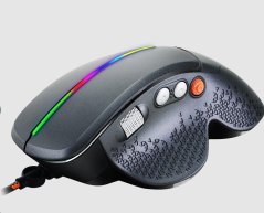 CANYON Herní myš APSTAR, 6 programovatelných tlačítek, senzor Sunplus, až 6400 DPI, opletený kabel,RGB podsvícení, šed