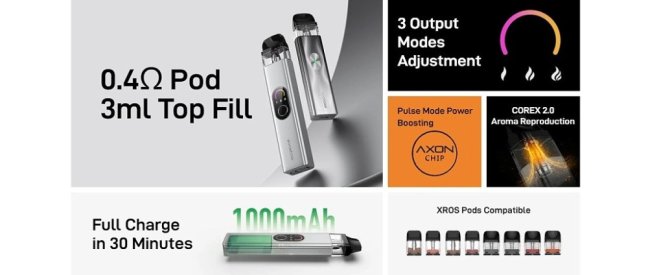 Vaporesso XROS 4 - Pod Kit - 1000 mAh - Blue