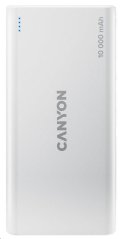 CANYON powerbanka PB-108W,10000mAh Li-pol,Input 5V (MicroUSB/Lightning - Apple),Output 5V (2xUSB-A),bílá