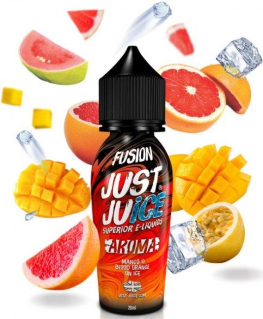 PŘÍCHUŤ JUST JUICE SHAKE AND VAPE 10ML FUSION MANGO & BLOOD ORANGE ON ICE