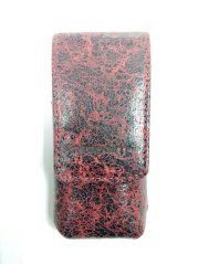 Pouzdro kozene svisle na LG GB115, Nok 6700s červeno černé 100x35mm