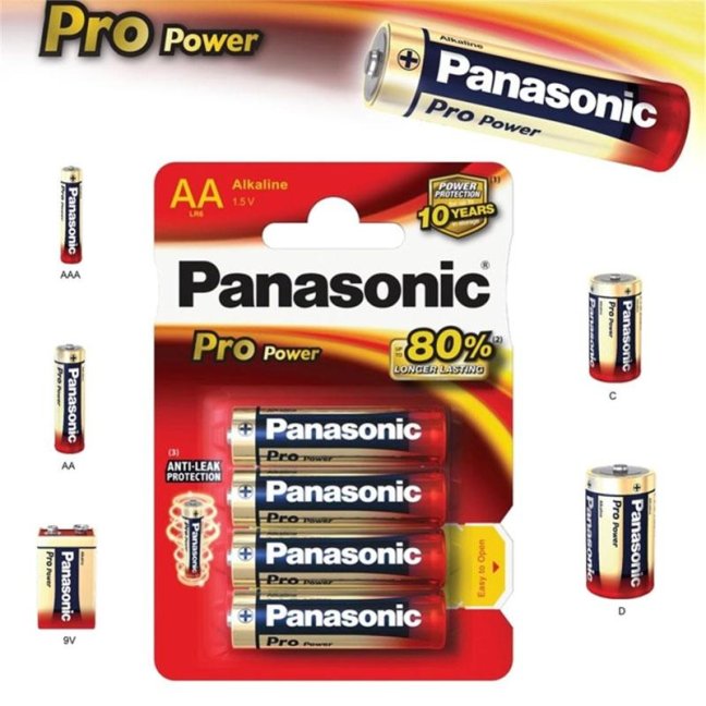 Alkalická baterie AA Panasonic Pro Power LR6 1ks (balení po 4Ks) Alkalická baterie AA Panasonic Pro Power LR6 1ks (balení po 4Ks)