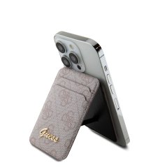 Guess 4G Metal Script MagSafe Cardslot Peněženka Pink