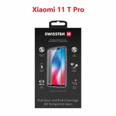 SKLO SWISSTEN ULTRA DURABLE 3D FULL GLUE GLASS PRO XIAOMI 11 T PRO ČERNÉ