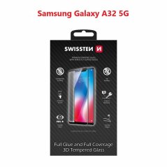 SKLO SWISSTEN ULTRA DURABLE 3D FULL GLUE GLASS SAMSUNG A326 GALAXY A32 5G ČERNÉ