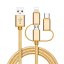 Multifunkční USB Kabel 3v1 Lightning / micro USB / USB-C - 1,2m - 100W