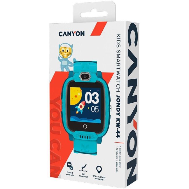 CANYON smart hodinky Jondy KW-44 GREEN, 1.44", 4G, GPS tracking, SOS tl., 512MB, 700mAh, IP67