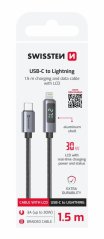 SWISSTEN LCD KABEL USB-C  / LIGHTNING 1,5 M