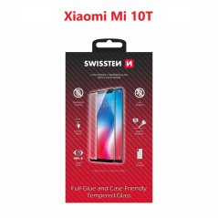 SKLO SWISSTEN FULL GLUE, COLOR FRAME, CASE FRIENDLY PRO XIAOMI Mi 10T ČERNÉ