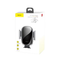 Baseus Car Mount Smart Gravity Držák telefonu Air Vent Bracket Electric Auto Lock Silver (SUGENT-ZN0S