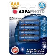 AgfaPhoto Power alkalická batéria 1.5V, LR03/AAA, blister 4ks
