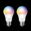TP-LINK Smart Wi-Fi Light Bulb, Multicolor, 2-PackSPEC: E27, 220–240 V, Brightness 806 lm, Max Operation Power 8.7W, 1