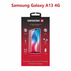 SKLO SWISSTEN FULL GLUE, COLOR FRAME, CASE FRIENDLY PRO SAMSUNG A135 GALAXY A13 4G ČERNÉ