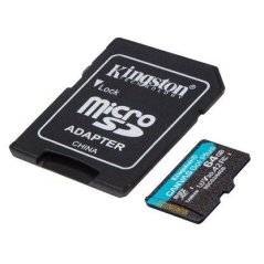 Kingston paměťová karta 64GB microSDXC Canvas Go Plus 170R A2 U3 V30 Card + ADP