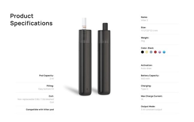 Aspire Vilter 2 Pod Kit Gold