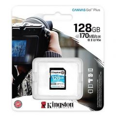 Kingston paměťová karta 128GB SDXC Canvas Go Plus 170R C10 UHS-I U3 V30