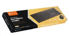 CANYON bezdrátový SET-W4 CS, klávesnice + myš, 2.4GHz, 105 kláves + 8 multimediálních, tenké provedení, chocolate keys,