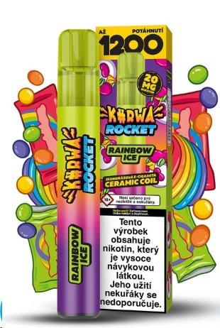 Kurwa Rocket - Jednorázová e-cigareta- 20mg - Rainbow Ice