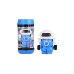 MINI ROBOT v cestovní plechovce, IR ovládání, modrý