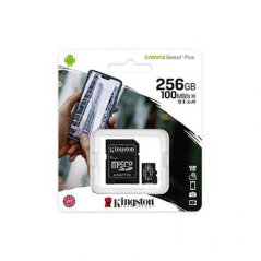 Kingston paměťová karta 256GB Canvas Select Plus microSDHC 100R A1 C10 Card + ADP