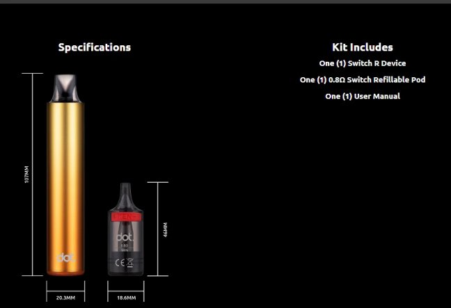 Dotmod Switch R Pod Kit Sunburst Orange