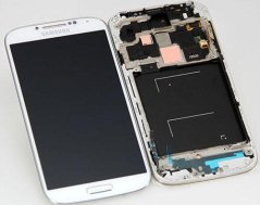 Samsung i9505 Galaxy S4 White LCD display, Dotyk,  přední kryt