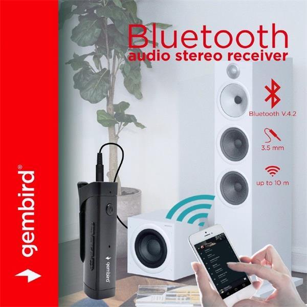 Gembird Bluetooth audio stereo receiver, čierny