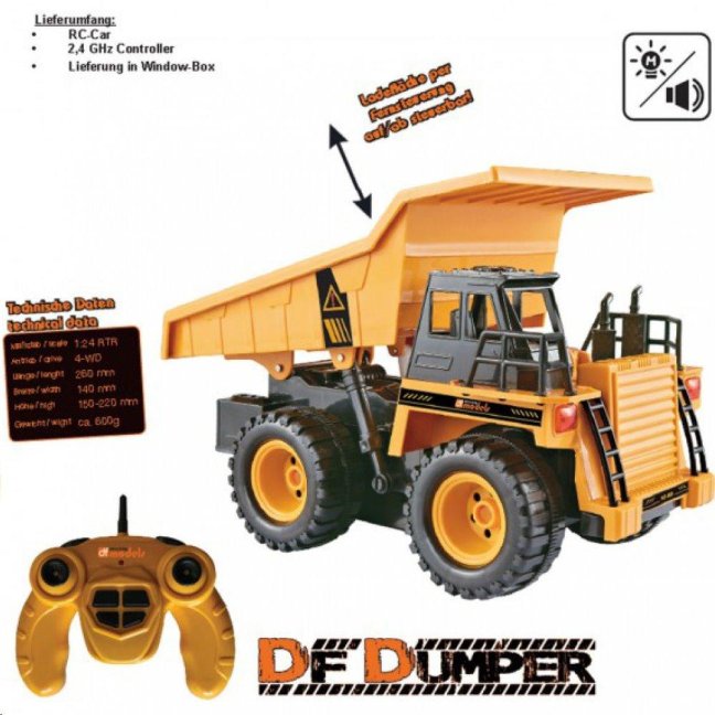 DF Dumper 4x4 1:24 zvukový modul, LED, vyklápění korby
