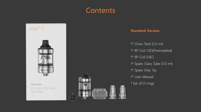 Aspire Onixx - Clearomizer - 2ml (Stainless Steel)