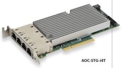 SUPERMICRO AOC-STG-I4T Quad 10Gb/s RJ45, PCI-E 3.0 8x  (8GT/s) Card, LP