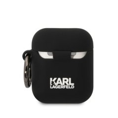 Karl Lagerfeld 3D Logo NFT Karl and Choupette Silikonové Pouzdro pro AirPods 1/2 Black