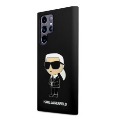 Karl Lagerfeld Liquid Silicone Ikonik NFT Zadní Kryt pro Samsung Galaxy S24 Ultra Black
