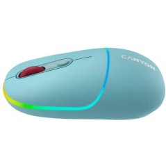 CANYON myš optická bezdrátová MW-22, RGB, 800/1200/1600 dpi, 4 tl, BT+2,4GHz, baterie 650mAh, dark cyan