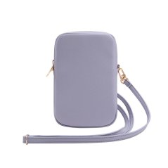 Guess PU Grained 4G Metal Logo Taška na Telefon se Zipem Purple