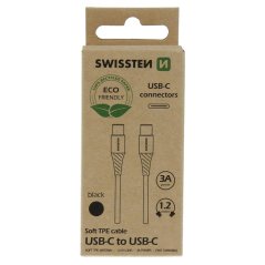DATOVÝ KABEL SWISSTEN USB-C/USB-C ČERNÝ 1,2M  (ECO BALENÍ)