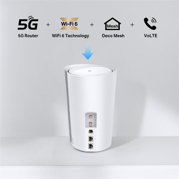 TP-LINK 5G AX6000 Whole Home Mesh Wi-Fi 6 Router, Build-In 5Gbps 5G ModemSPEED: 4804Mbps at 5 GHz + 1148Mbps at 2.4 GH