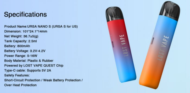 Lost Vape Ursa Nano S Pod elektronická cigareta 800mAh Stone Grey 1ks