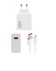Xiaomi MDY-14-EE USB-A 120W Cestovní Nabíječka + USB-C 6A Datový Kabel White