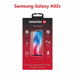 SKLO SWISSTEN FULL GLUE, COLOR FRAME, CASE FRIENDLY PRO SAMSUNG A025 GALAXY A02s ČERNÉ