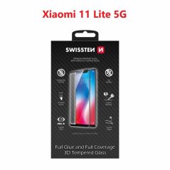 SKLO SWISSTEN ULTRA DURABLE 3D FULL GLUE GLASS PRO XIAOMI 11 LITE 5G ČERNÉ