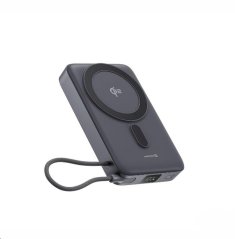SWISSTEN POWER BANK MagSafe Qi2 10000 mAh 15W S INTEGROVANÝM KABELEM USB-C ČERNÁ