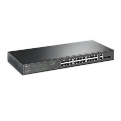 TP-LINK "28-Port Gigabit Easy Smart Switch with 24-Port PoE+PORT: 24× Gigabit PoE+ Ports, 2× Gigabit Non-PoE Ports, 2×