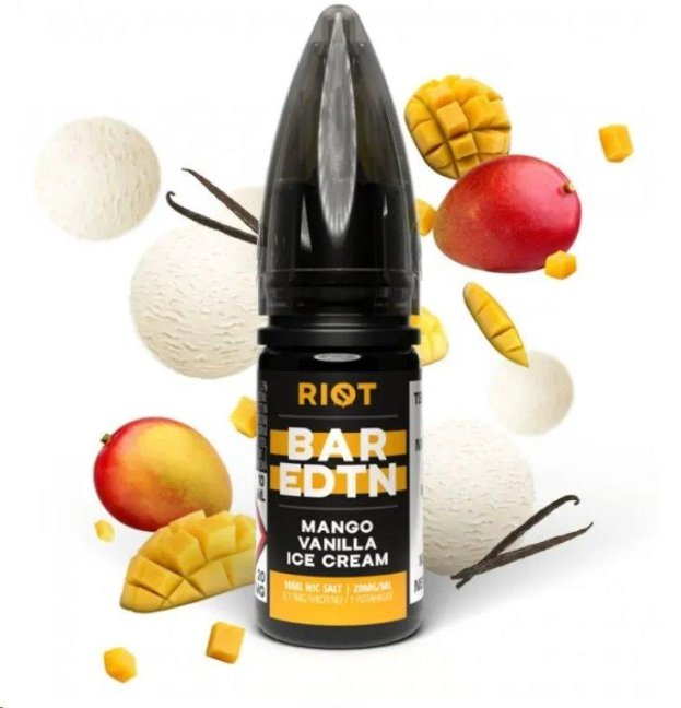 Riot BAR EDTN - Salt e-liquid - Mango Vanilla ICE Cream - 10ml - 5mg Riot BAR EDTN - Salt e-liquid - Mango Vanilla ICE Cream - 10ml - 5mg