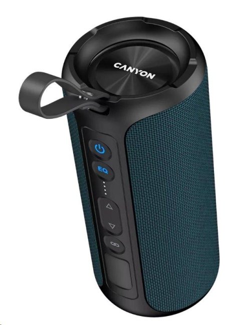 CANYON bezdrátový reproduktor OnMove 15, 40W, BT 5.0, SD, AUX, mic., režim TWS, IPX6, 6 hodin přehrávání, RGB, modrý