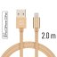 DATOVÝ KABEL SWISSTEN TEXTILE USB / LIGHTNING MFi 2,0 M ZLATÝ