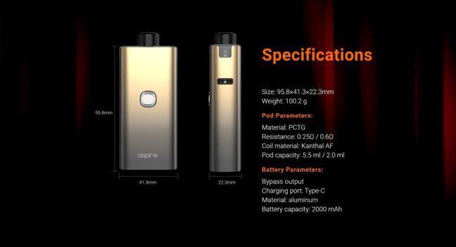 Aspire Cloudflask S - Pod Kit (Black)