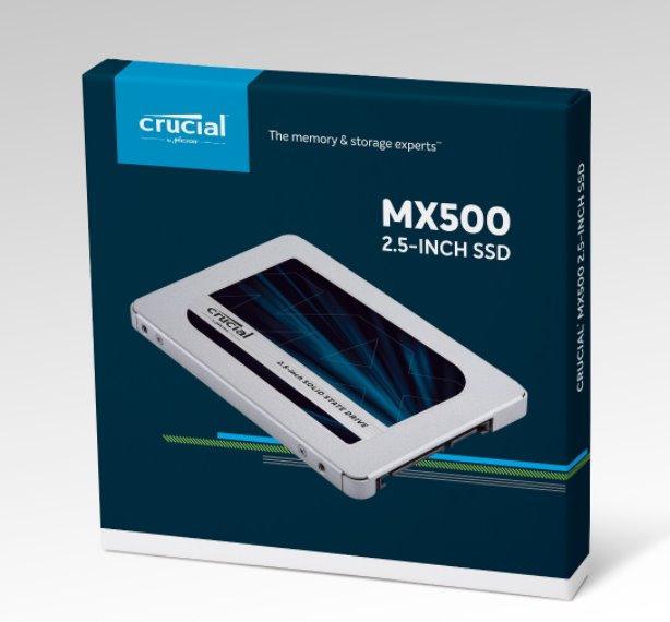Crucial SSD 1TB MX500 SATA III 2.5" 3D TLC 7mm (čtení/zápis: 560/510MB/s; 95/90K IOPS) + 9.5mm adaptér