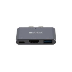 CANYON replikátor portů DS-1, 3v1, pro Apple Mackbook s Thunderbolt 3 (USB-C 100W)
