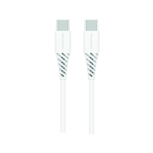 DATOVÝ KABEL SWISSTEN USB-C/USB-C BÍLÝ 1,2M  (ECO BALENÍ)